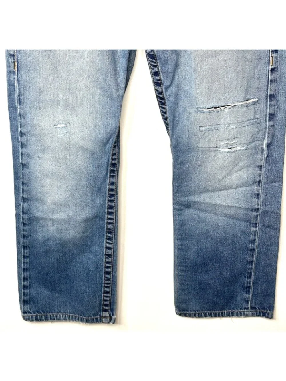 True Religion BOLM Deer Hollow Jeans Men 31 Straight Distressed Blue Flap Pocket